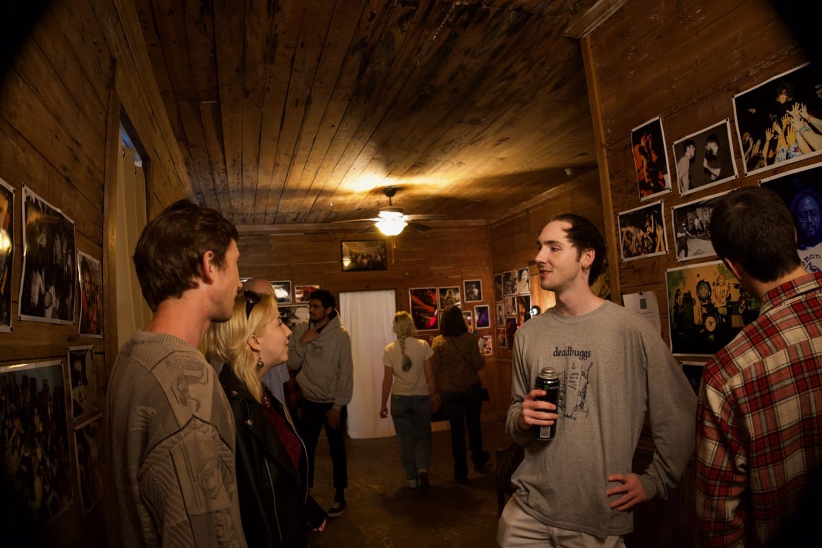 Visitors at the PUNKDEMIC exhibition.