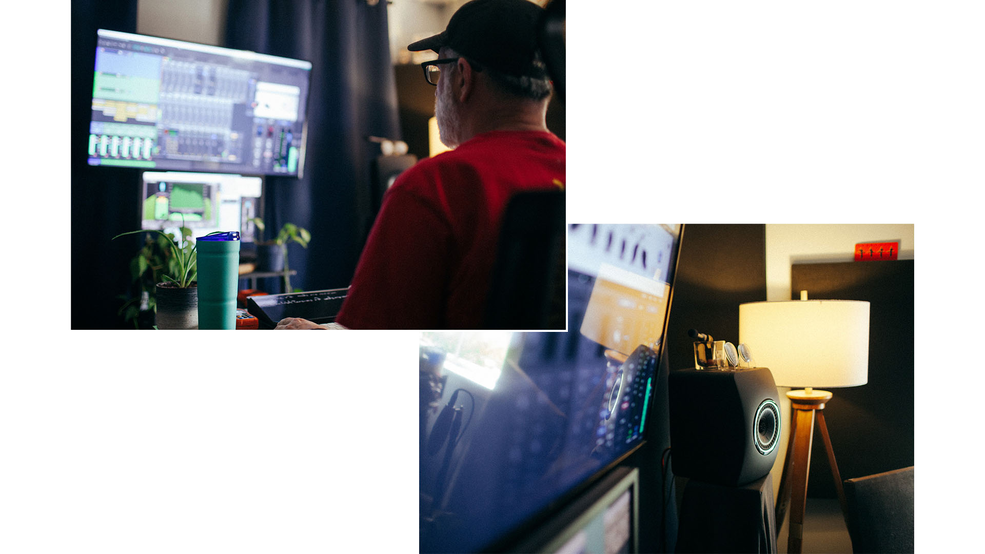 Sean mastering in his studio